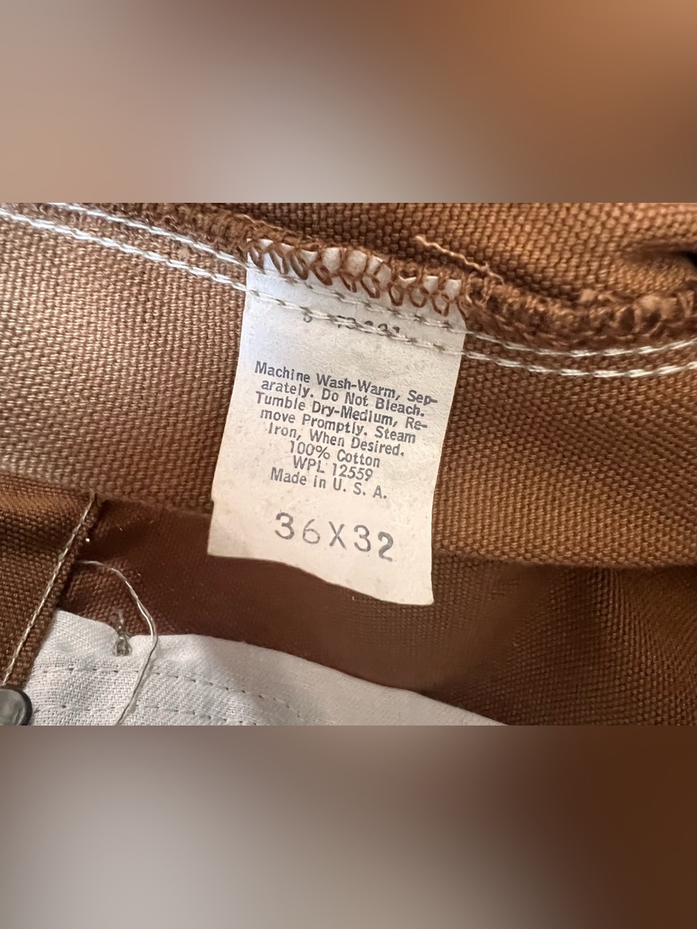 NWT Vintage 70’s/80’s Carhartt 62W Firm Duck Double Knee Carpenter Pants 36x32 - Picture 6 of 8